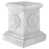 Design Toscano English Rosette plinth top elevates statues with classic rosette detail