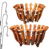 DESQUIGGLE 2 rustic lotus-shaped orchid basket, outdoor 10in, enhances airflow for orchids.