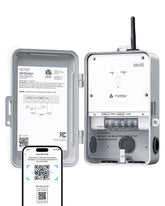 DEWENWILS Matter smart timer front view for outdoor pool pump control.