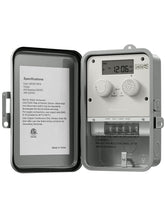 DEWENWILS outdoor timer front display shows programmable pool pump schedule