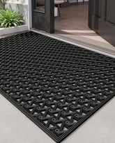DEXI front door mat outdoor rubber 32x48 catches dirt at entry to reduce mess