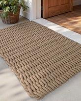 DEXI jute door mat front entryway traps dirt and moisture to keep floors cleaner