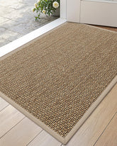 DEXI Ultra Thin Entryway Mat in beige traps moisture and dirt