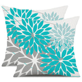 DFXSZ outdoor pillow cover 18x18 set 2 with aqua blue geometric pattern for patio decor