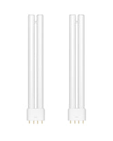 Dichroma 18W H-shaped bug zapper bulb with 2G11 base for indoor and outdoor use, reliable insect control.