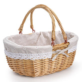Dicunoy wicker picnic basket with open top for easy outdoor packing and transport
