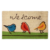DII Birds design coir doormat at entryway welcomes guests with natural texture