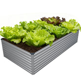 DIIYIV 8x4x2ft galvanized raised bed assembly showing sturdy, tool-free setup.