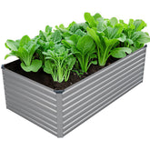 DIIYIV galvanized raised garden bed 72x36 inches for outdoor vegetable growing.