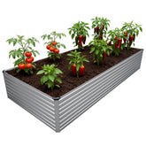 DIIYIV galvanized raised garden bed rectangle for spacious outdoor growing