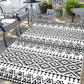 DiiKoo waterproof outdoor rug with bohemia reversible pattern for patios and decks