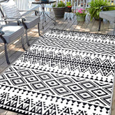 DiiKoo waterproof outdoor rug with Bohemia reversible pattern for patio use