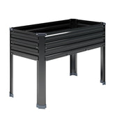 DIIYIV galvanized raised garden bed with legs for stable, spacious planting.