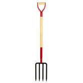 Dikuyeel garden fork with four tines for efficient soil turning and digging.