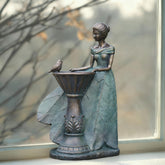 DiliComing fairy statue with solar LEDs brightens garden evenings