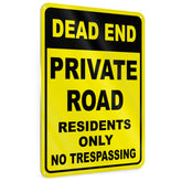 Dimarongton dead end sign 8x12 aluminum for clear private road signaling