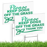 DIMARONGTON two-pack dogs-off-grass sign 8x12 with bright colors for visibility.