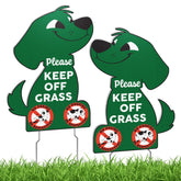DIMARONGTON keep-off-grass sign dog-shaped front view for clear messaging