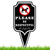 DIMARONGTON Please Be Respectful Dog Sign with double-sided print for yard visibility.