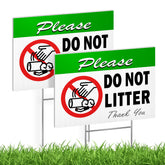 DIMARONGTON please do not litter sign 14x10 dual-sided for high-visibility outdoor areas.