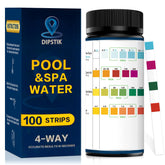 DipStik pool test strips bottle for quick water quality checks.
