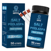 DIPSTIK saltwater test strip being dipped for quick sodium chloride reading.