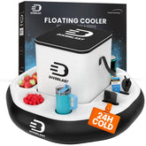 DIVEBLAST floating cooler at poolside keeps drinks within reach all day.