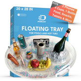 DiveBLAST transparent floating drink holder keeps drinks within reach at the pool