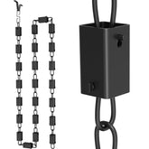DIYIIRON Square Rain Chain close-up shows 23 aluminum cups for decorative rain flow.