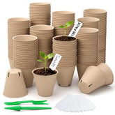 DJGINRO round peat pots with 3-15 inch diameter support healthy seedling roots.