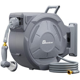 Dkenicor retractable hose reel front view shows durable wall-mount for easy watering