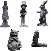 DKUWBJAS Alice in Wonderland girl statue for enchanting outdoor garden decor.