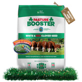DLF Pasture Booster Clover Seed Mixture packaging shows premium seed for resilient pastures.