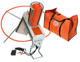 Do-All Outdoors Firefly front view, portable auto trap for backyard skeet practice.