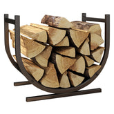 DOEWORKS indoor firewood rack front view shows large storage for days of wood