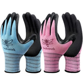 DOFOWORK gardening gloves blue-pink pack protecting hands during planting and weeding