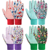 DOFOWORK gardening gloves with floral pattern pack for flexible gardening tasks.