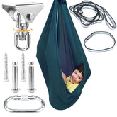 DOI IRON Sensory Swing with 360° swivel hook enables smooth spins for active play.
