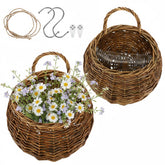 DOITOOL woven wall basket planter - rustic living room decor and space-saving storage