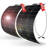 DOKIO 200W two panels in series offer higher voltage for RV charging.