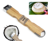 Dolphin Shop coconut grater top view showing compact wooden body for easy hand grating