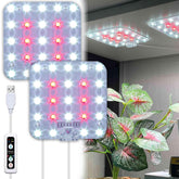 DOMMIA full spectrum two-panel grow light, front view boosts indoor plant growth