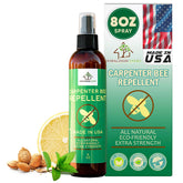 Donaldson Farms carpenter bee repellent spray on deck protects wood.