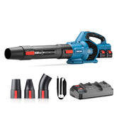 Dong Cheng brushless cordless blower shows 40V power for quick yard cleanup