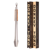 Donkey Long Tong 27-inch tongs grip meat from a distance, reducing flare-ups.