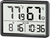 DOOMAY room thermometer indoor display shows temperature and humidity clearly.