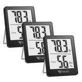 DOQAUS digital hygrometer trio display readout shows quick readings for humidity and temperature