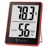 DOQAUS digital hygrometer display shows temperature and humidity at a glance
