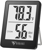 DOQAUS digital hygrometer front view shows accurate temperature and humidity at a glance.