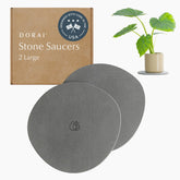 Dorai stone plant saucer duo trays 11.8 inches for quick water drainage